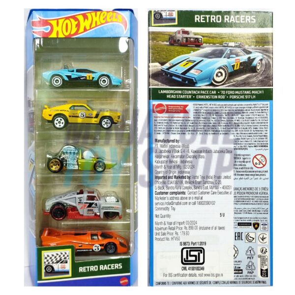 Hot Wheels 2024 5-Pack Retro Racers Set-1