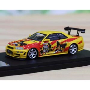 Fast Speed Nissan Skyline GT-R R34 Z-Tune NFS SRS Yellow-Red Livery